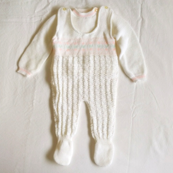Vintage Other - vintage Hudson's Bay acrylic knit matching sweater set 6-9 months baby girl